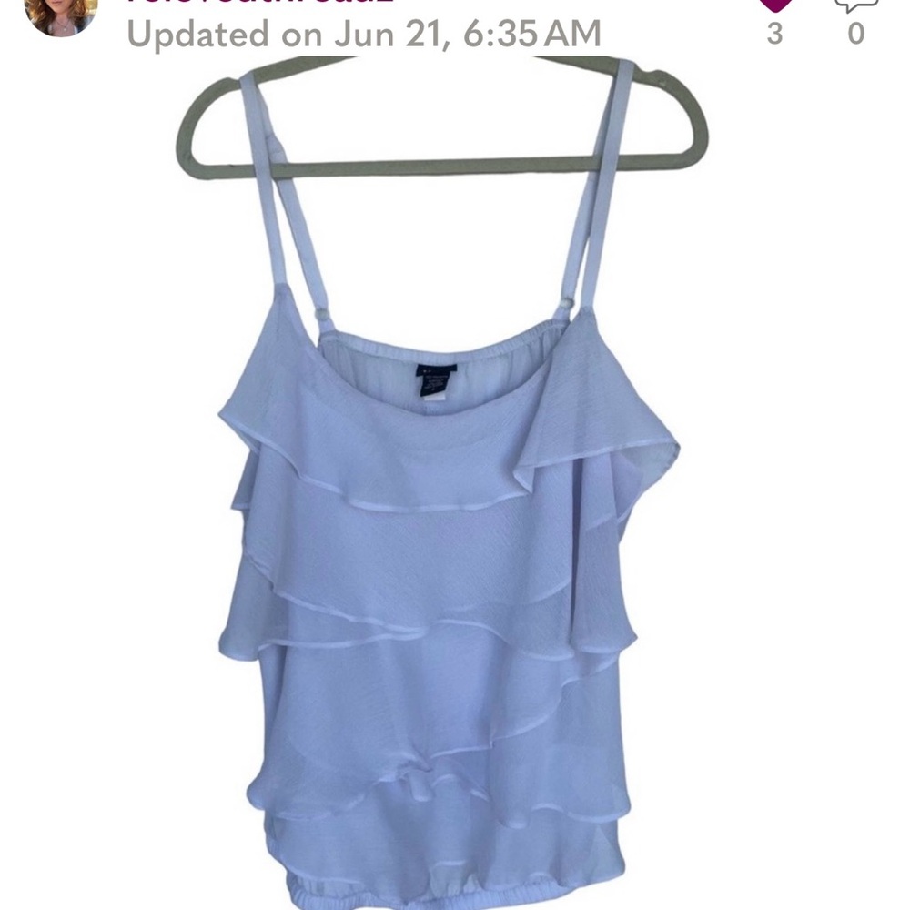 Torrid women’s white ruffle tiered sheer adjustable tank top size 4X
